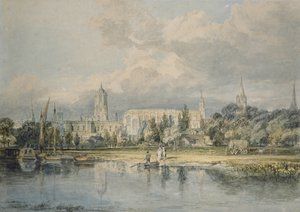 Zuidelijk uitzicht op Christ Church vanuit de weiden, 19e eeuw